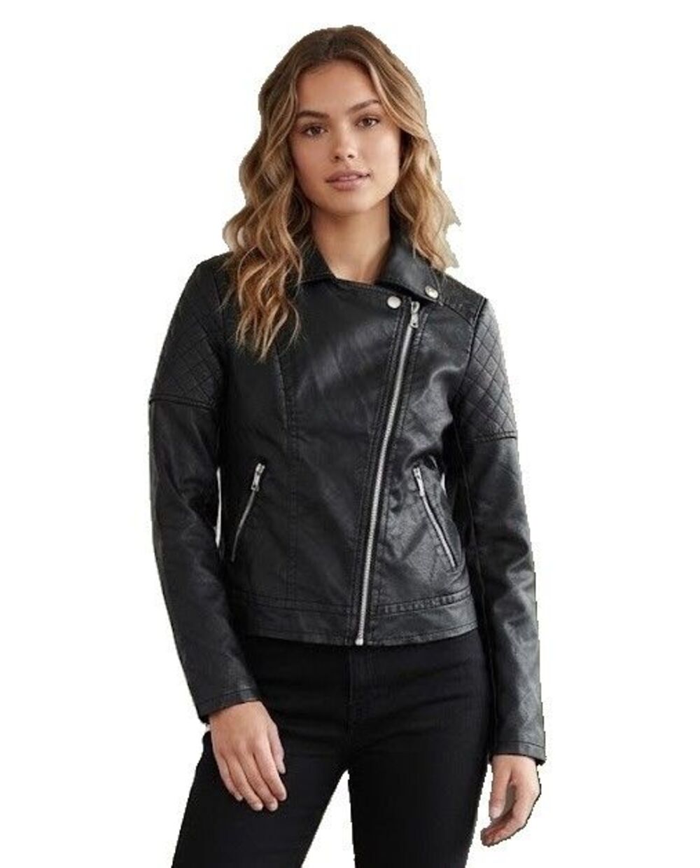 Forever 21 Womens Faux Leather Moto Jacket Size S